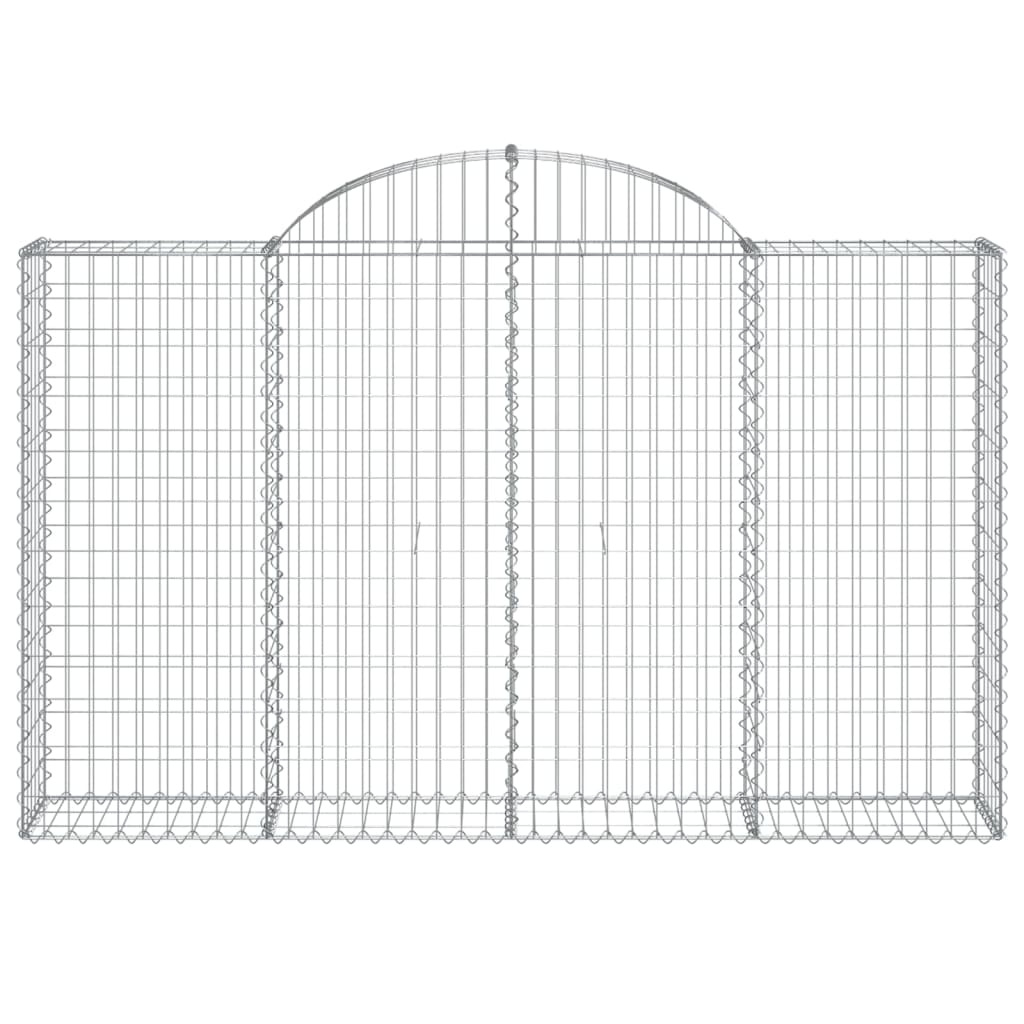vidaXL Gabione mit Hochbogen 200x30x120/140 cm Verzinktes Eisen