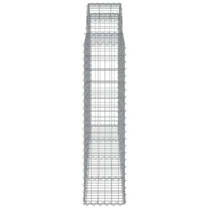 vidaXL Gabione mit Hochbogen 200x30x120/140 cm Verzinktes Eisen