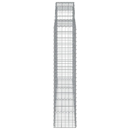 vidaXL Gabione mit Hochbogen 200x30x140/160 cm Verzinktes Eisen