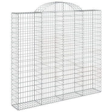 vidaXL Gabione mit Hochbogen 200x30x180/200 cm Verzinktes Eisen