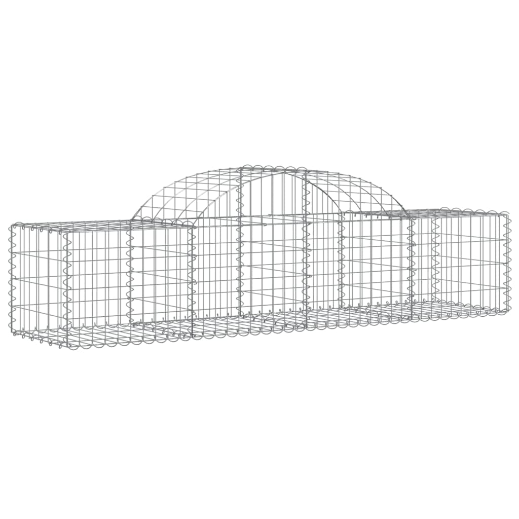 vidaXL Gabionenkorb mit Hochbogen 200 x 50 x 40/60 cm Eisen verzinkt
