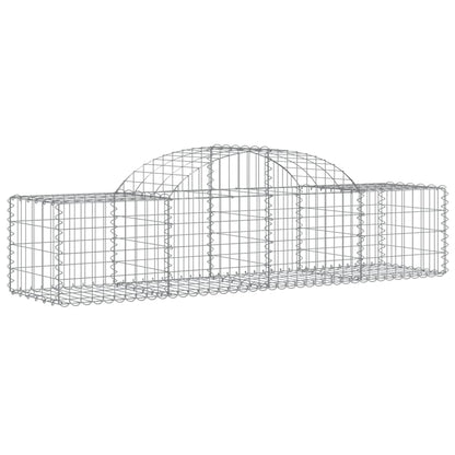 vidaXL Gabionenkorb mit Hochbogen 200 x 50 x 40/60 cm Eisen verzinkt