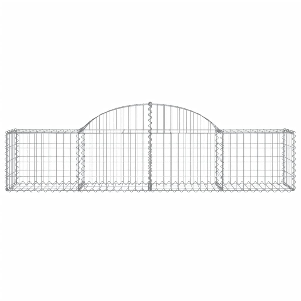 vidaXL Gabionenkorb mit Hochbogen 200 x 50 x 40/60 cm Eisen verzinkt
