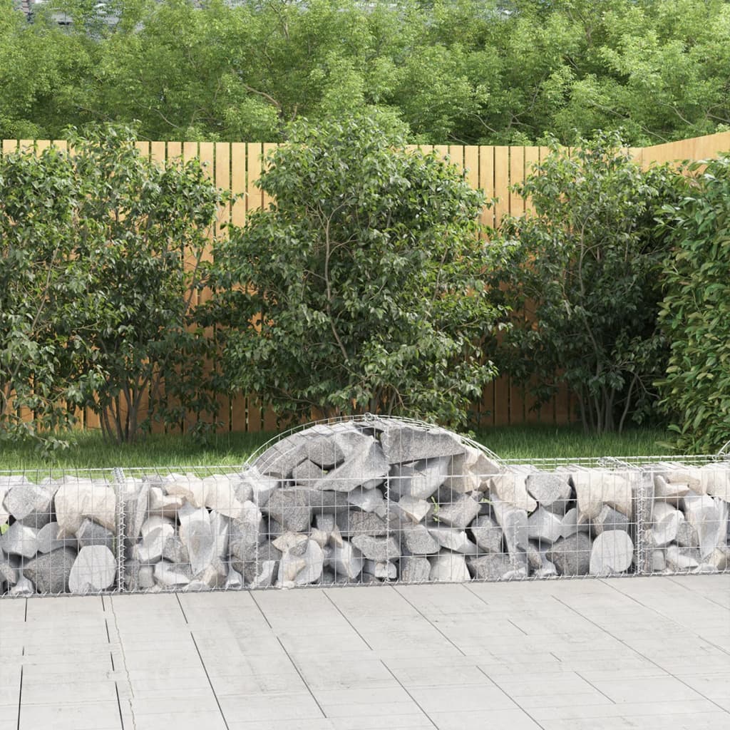 vidaXL Gabionenkorb mit Hochbogen 200 x 50 x 40/60 cm Eisen verzinkt
