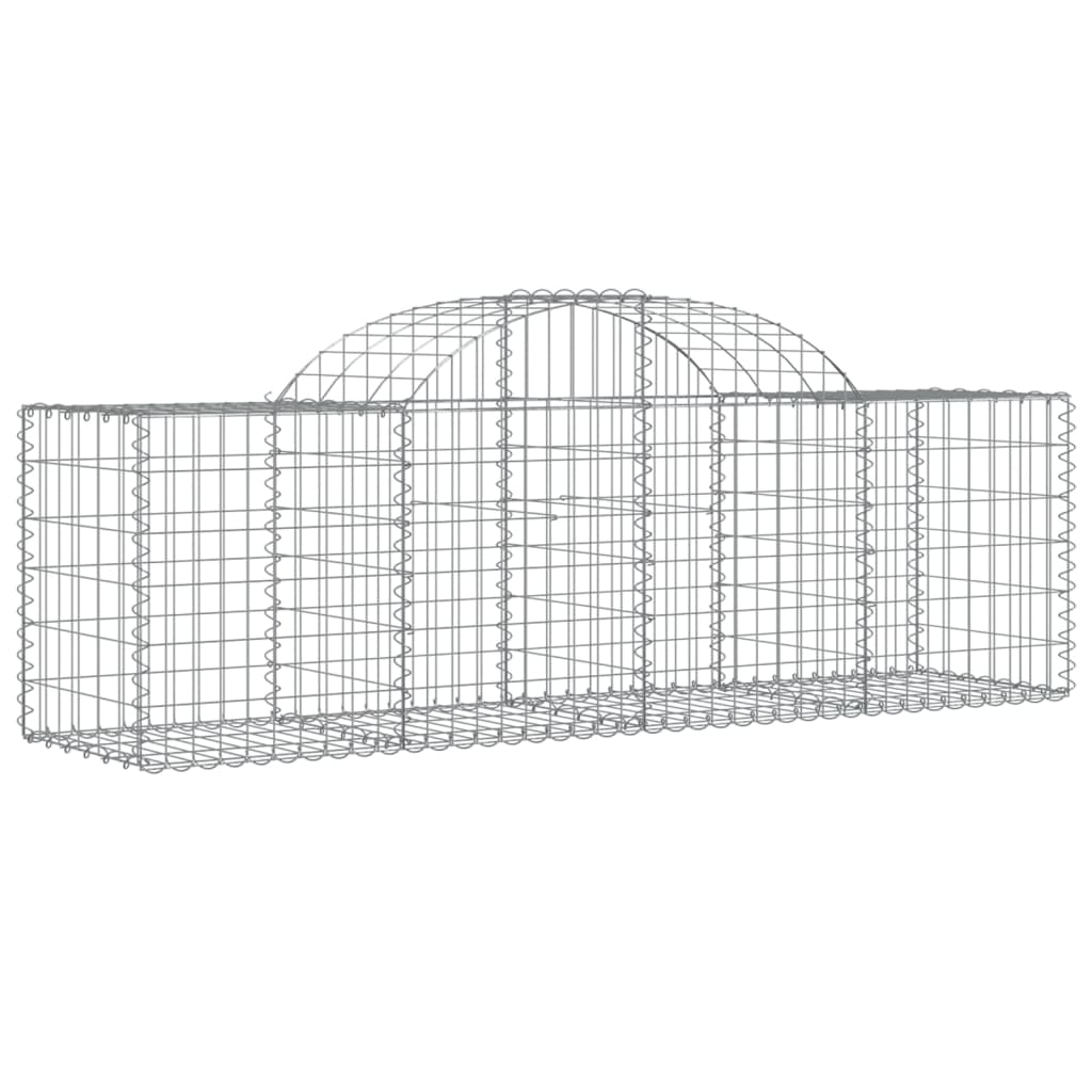 vidaXL Gabionenkorb mit hoher Wölbung 200x50x60/80 cm verzinktes Eisen