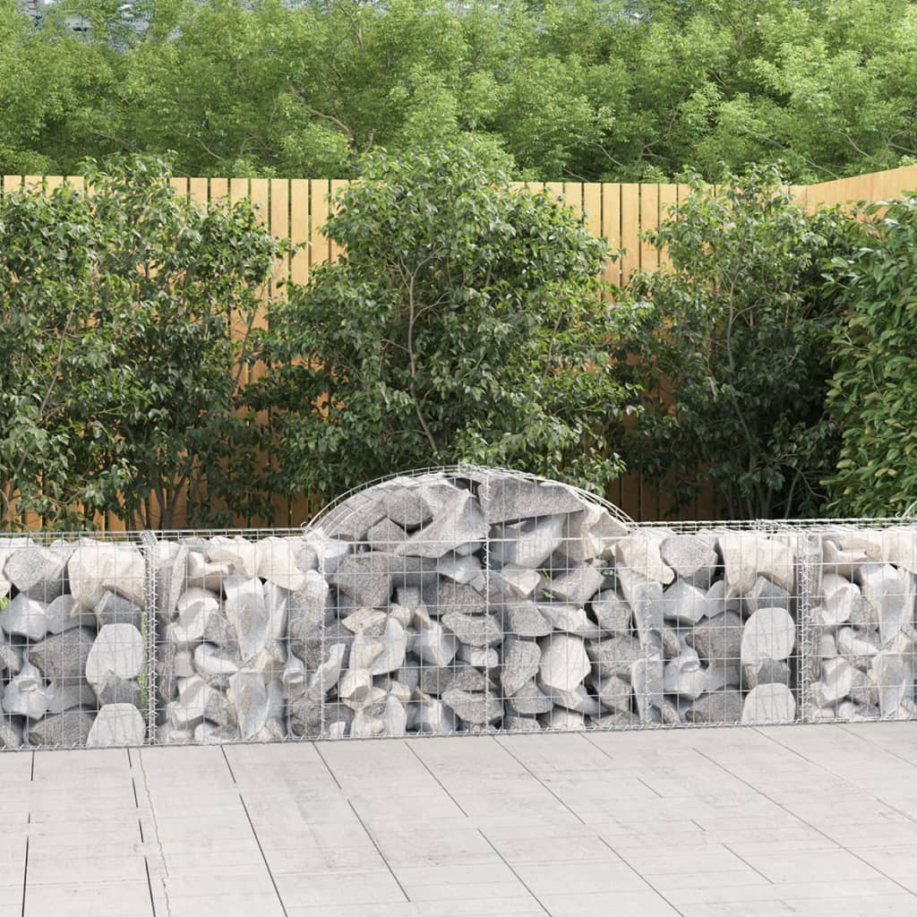 vidaXL Gabionenkorb mit hoher Wölbung 200x50x60/80 cm verzinktes Eisen