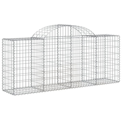 vidaXL Gabione mit Hochbogen 200x50x80/100 cm Verzinktes Eisen