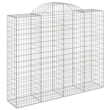 vidaXL Gabione mit Hochbogen 200x50x160/180 cm Verzinktes Eisen