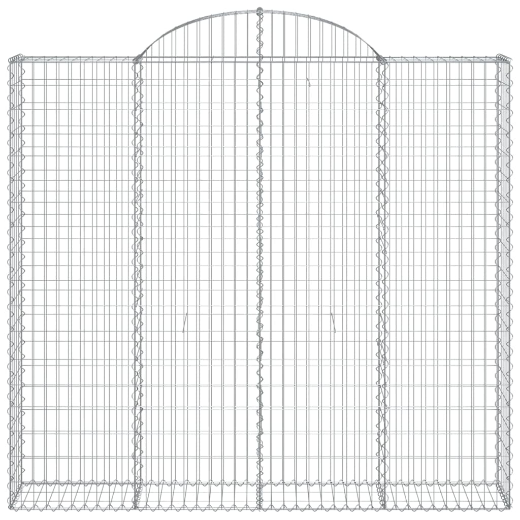 vidaXL Gabione mit Hochbogen 200x50x180/200 cm Verzinktes Eisen