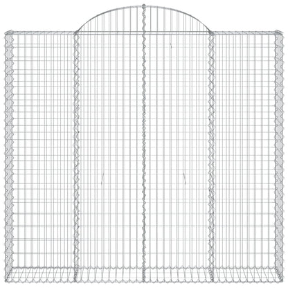 vidaXL Gabione mit Hochbogen 200x50x180/200 cm Verzinktes Eisen