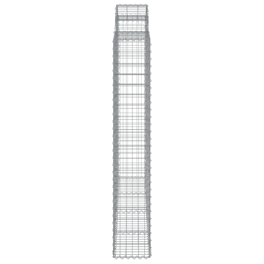 vidaXL Gabione mit Hochbogen 200x50x180/200 cm Verzinktes Eisen