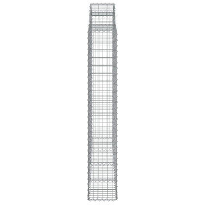vidaXL Gabione mit Hochbogen 200x50x180/200 cm Verzinktes Eisen