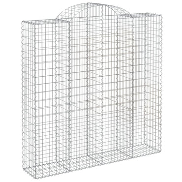 vidaXL Gabione mit Hochbogen 200x50x200/220 cm Verzinktes Eisen