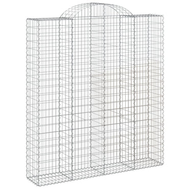 vidaXL Gabione mit Hochbogen 200x50x220/240 cm Verzinktes Eisen