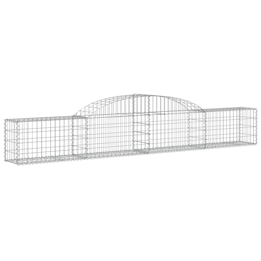 vidaXL Gabione mit Hochbogen 300x30x40/60 cm Verzinktes Eisen