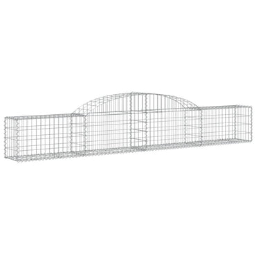 vidaXL Gabione mit Hochbogen 300x30x40/60 cm Verzinktes Eisen