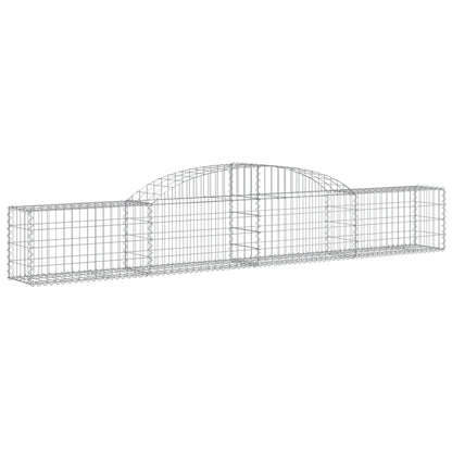 vidaXL Gabione mit Hochbogen 300x30x40/60 cm Verzinktes Eisen