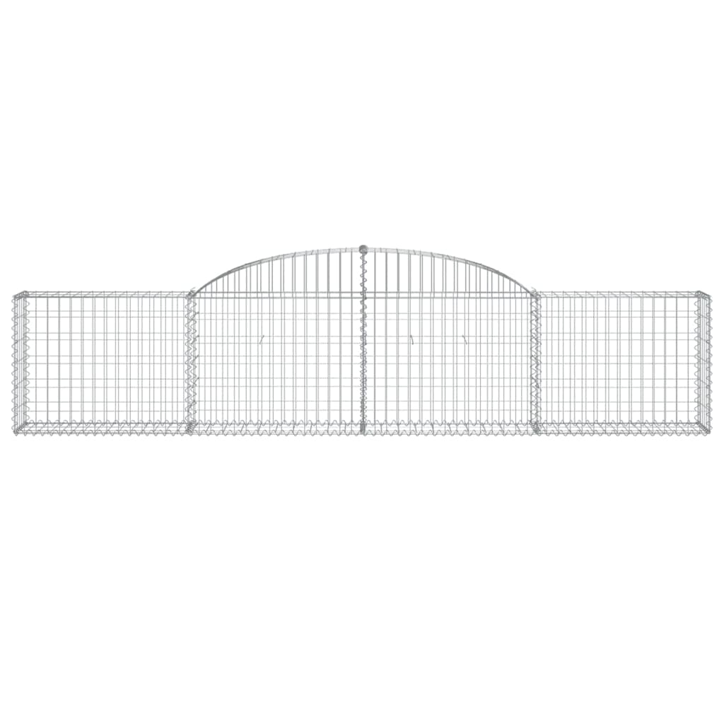 vidaXL Gabione mit Hochbogen 300x30x60/80 cm Verzinktes Eisen