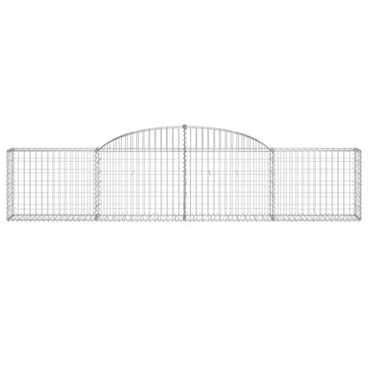 vidaXL Gabione mit Hochbogen 300x30x60/80 cm Verzinktes Eisen
