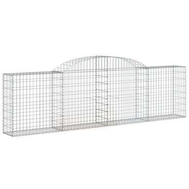 vidaXL Gabionenkorb avec arceau 300x30x80/100 cm en fer galvanisé