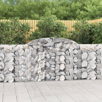 vidaXL Gabionenkorb mit Hochbogen 300x30x100/120 cm en fer galvanisé
