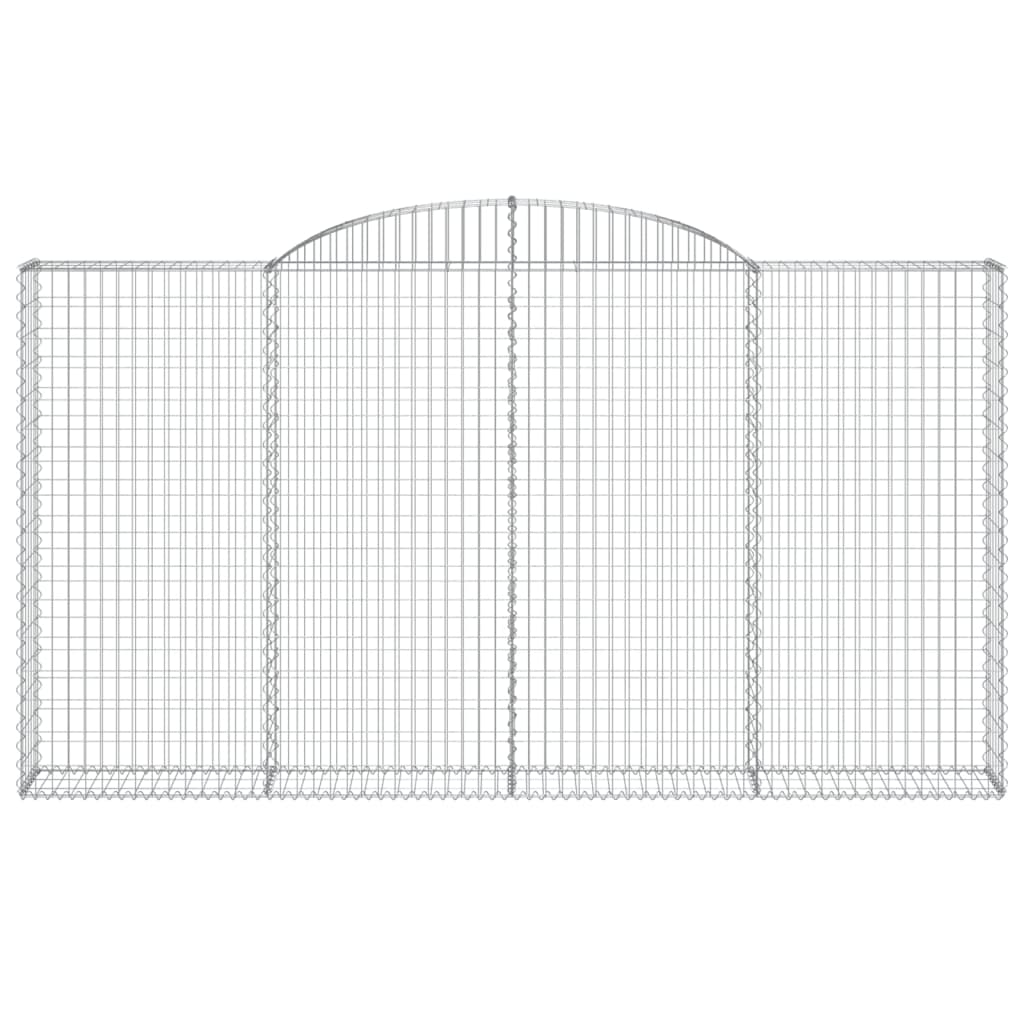 vidaXL Gabionenkorb mit Hochbogen 300x30x160/180 cm Fer galvanisé