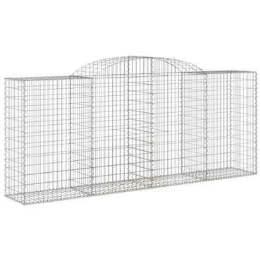 vidaXL Gabionenkorb avec arche 300x50x120/140 cm Fer galvanisé