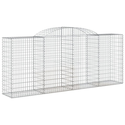vidaXL Gabionenkorb avec arche 300x50x120/140 cm Fer galvanisé