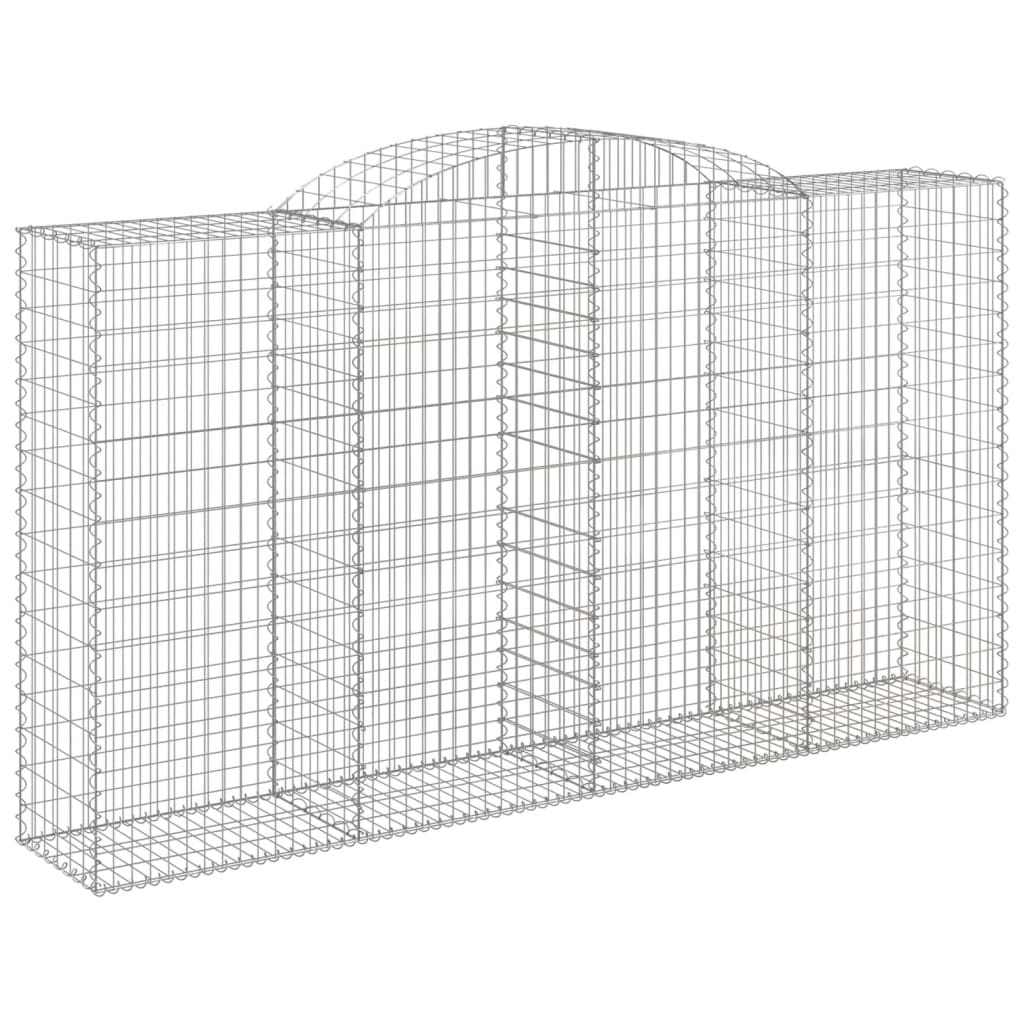 vidaXL Gabionenkorb mit Hochbogen 300 x 50 x 160/180 cm Fer galvanisé
