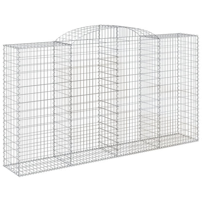 vidaXL Gabionenkorb mit Hochbogen 300 x 50 x 160/180 cm Fer galvanisé