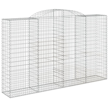 vidaXL Gabionen-Hochbogen 300x50x180/200 cm, Fer galvanisé