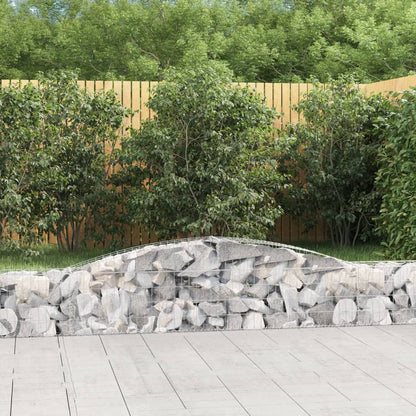 vidaXL Gabionen-Hochbogen 400x30x40/60 cm en Fer Galvanisé