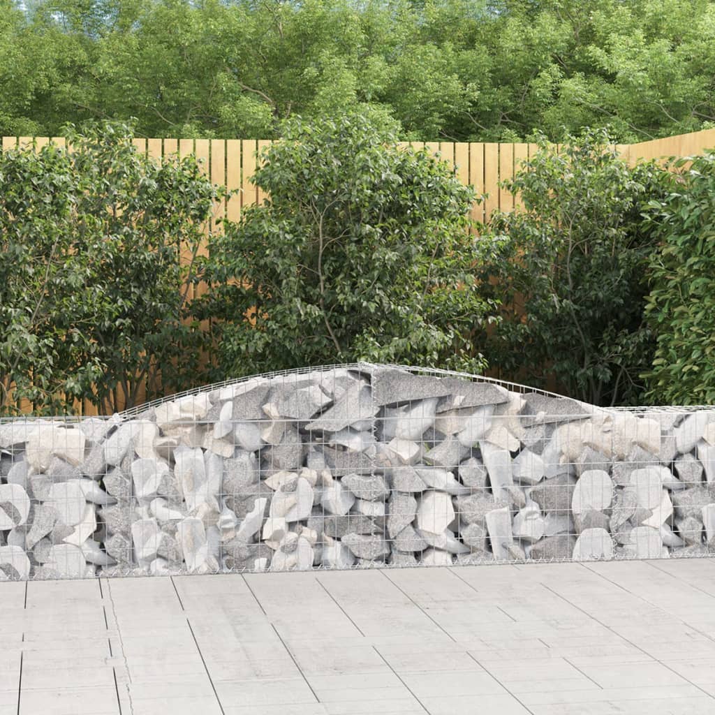 vidaXL Gabion avec arche supérieure 400x30x60/80 cm Fer galvanisé