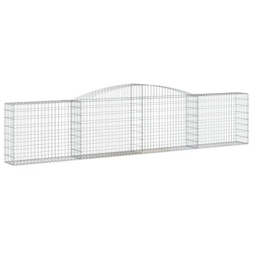 vidaXL Gabionenkorb mit hohem Bogen 400x30x80/100 cm, fer galvanisé