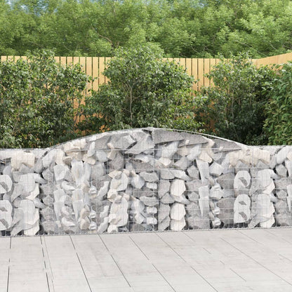 vidaXL Gabionenkorb mit hohem Bogen 400x30x80/100 cm, fer galvanisé