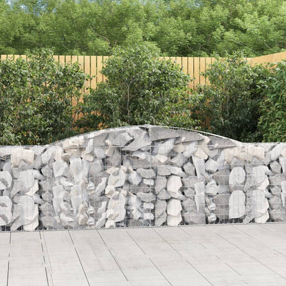 vidaXL Gabionenmauer mit Hochbogen 400 x 30 x 100/120 cm en fer galvanisé