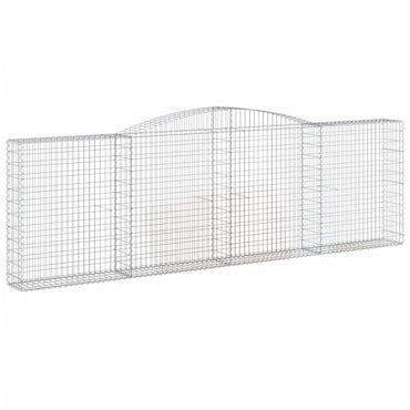 vidaXL Gabionenkorb avec arche 400x30x120/140 cm Fer galvanisé