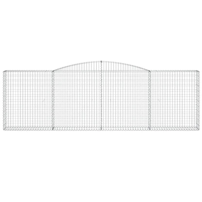 vidaXL Gabionenkorb avec arche 400x30x120/140 cm Fer galvanisé