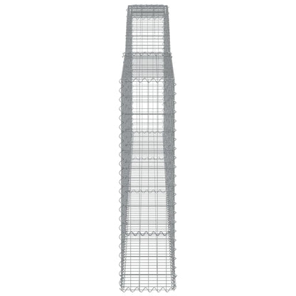 vidaXL Gabionenkorb avec arche 400x30x120/140 cm Fer galvanisé