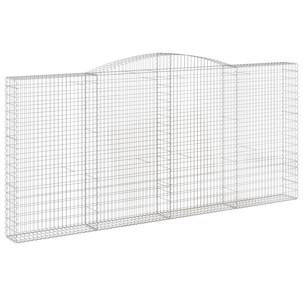 vidaXL Gabion avec arche haute 400x30x180/200 cm Fer galvanisé