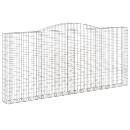 vidaXL Gabion avec arche haute 400x30x180/200 cm Fer galvanisé