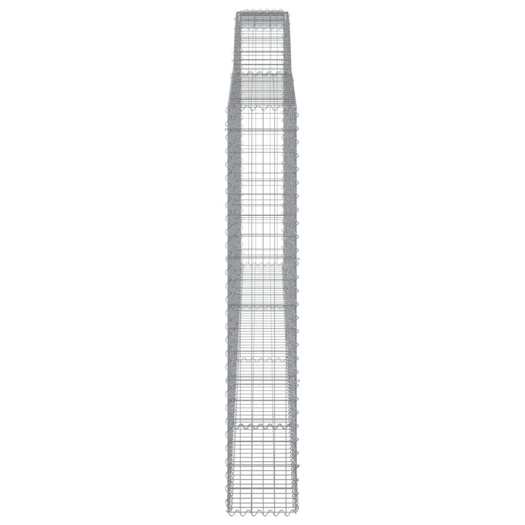 vidaXL Gabion avec arche haute 400x30x180/200 cm Fer galvanisé
