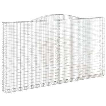 vidaXL Gabione mit Hochbogen 400x30x220/240 cm Verzinktes Eisen