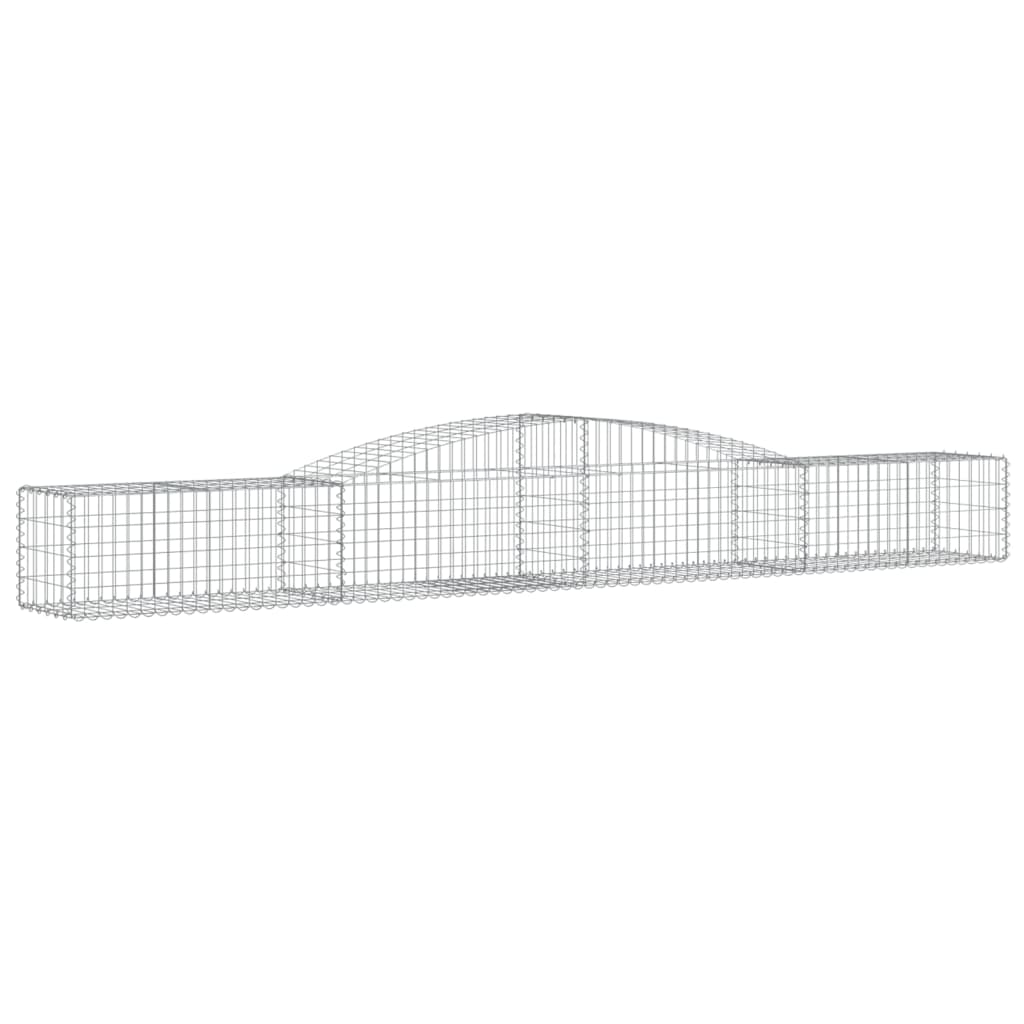 vidaXL Gabione mit Hochbogen 400x50x40/60 cm Verzinktes Eisen