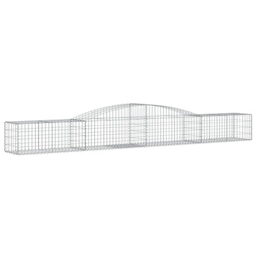 vidaXL Gabione mit Hochbogen 400x50x40/60 cm Verzinktes Eisen
