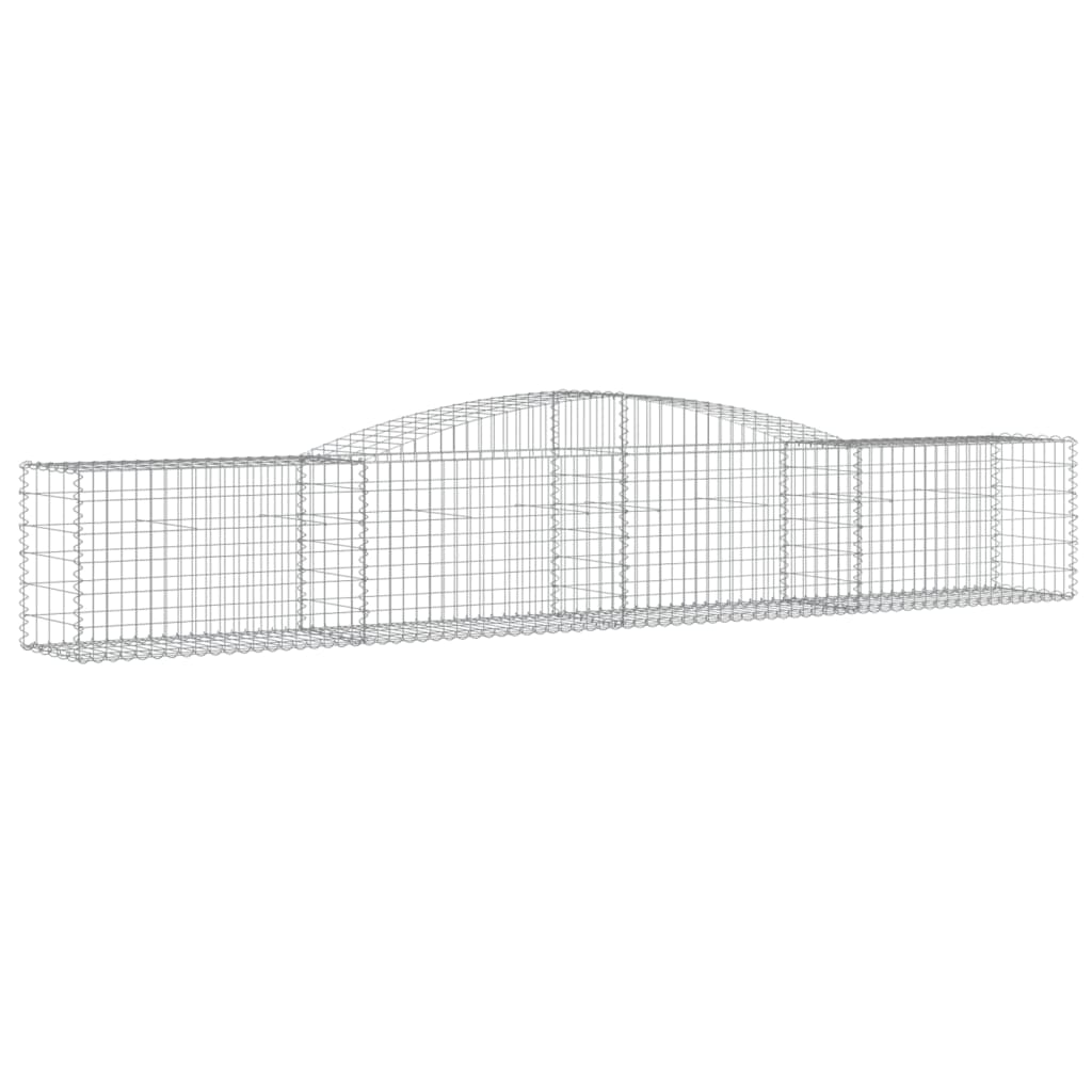 vidaXL Gabionenkorb avec arche 400x50x60/80 cm Fer galvanisé