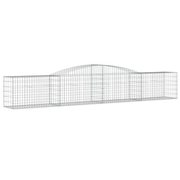 vidaXL Gabione mit Hochbogen 400x50x60/80 cm Verzinktes Eisen