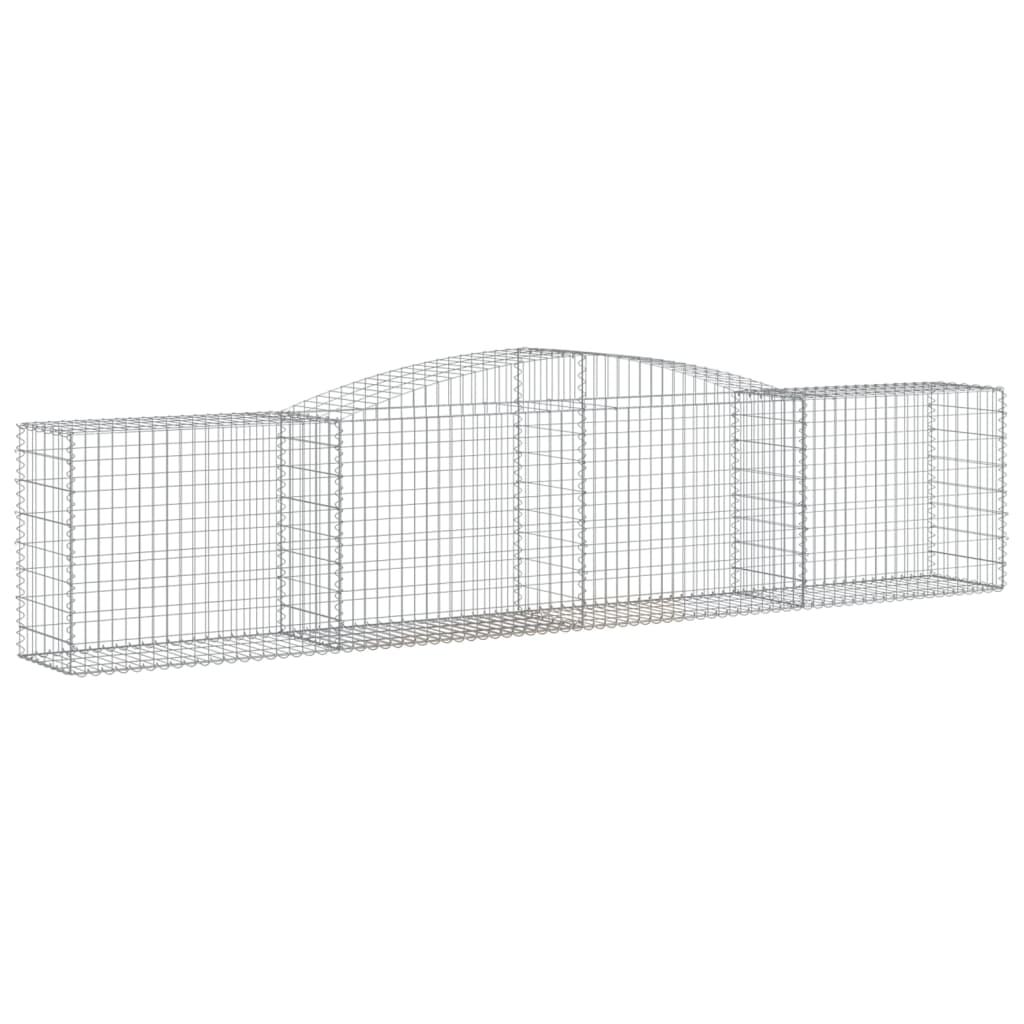 vidaXL Gabione mit Hochbogen 400x50x80/100 cm Verzinktes Eisen