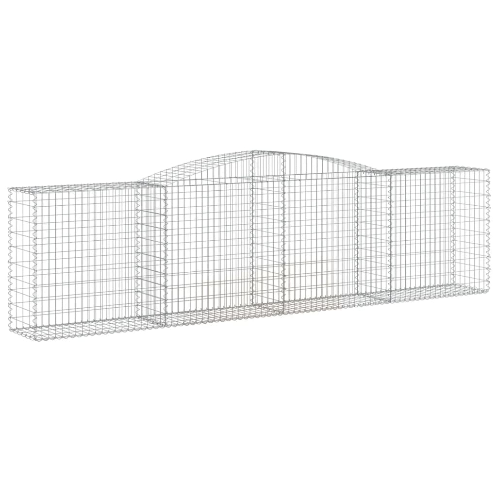 vidaXL Gabionenwand mit hohem Bogen 400x50x100/120 cm, fer galvanisé