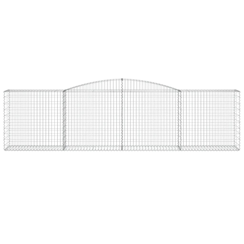 vidaXL Gabionenwand mit hohem Bogen 400x50x100/120 cm, fer galvanisé